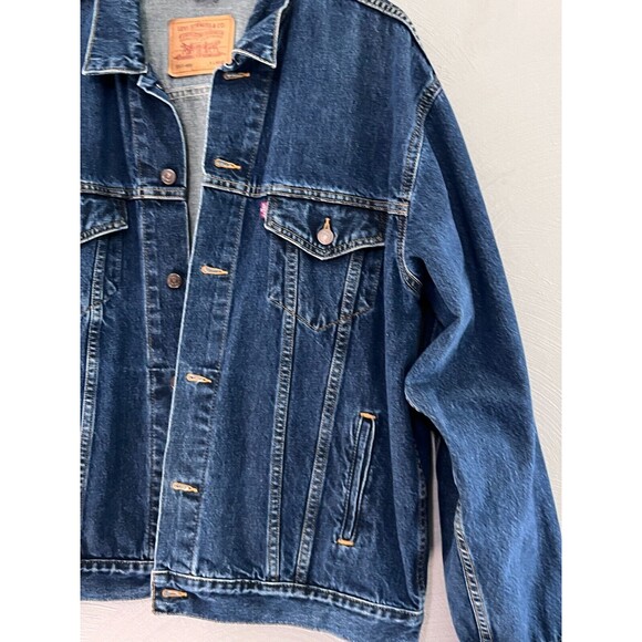 Vtg Levi's Jean Jacket Mens XL Denim 90s 70507 Made In Mexico Trucker Med Wash - Picture 4 of 16